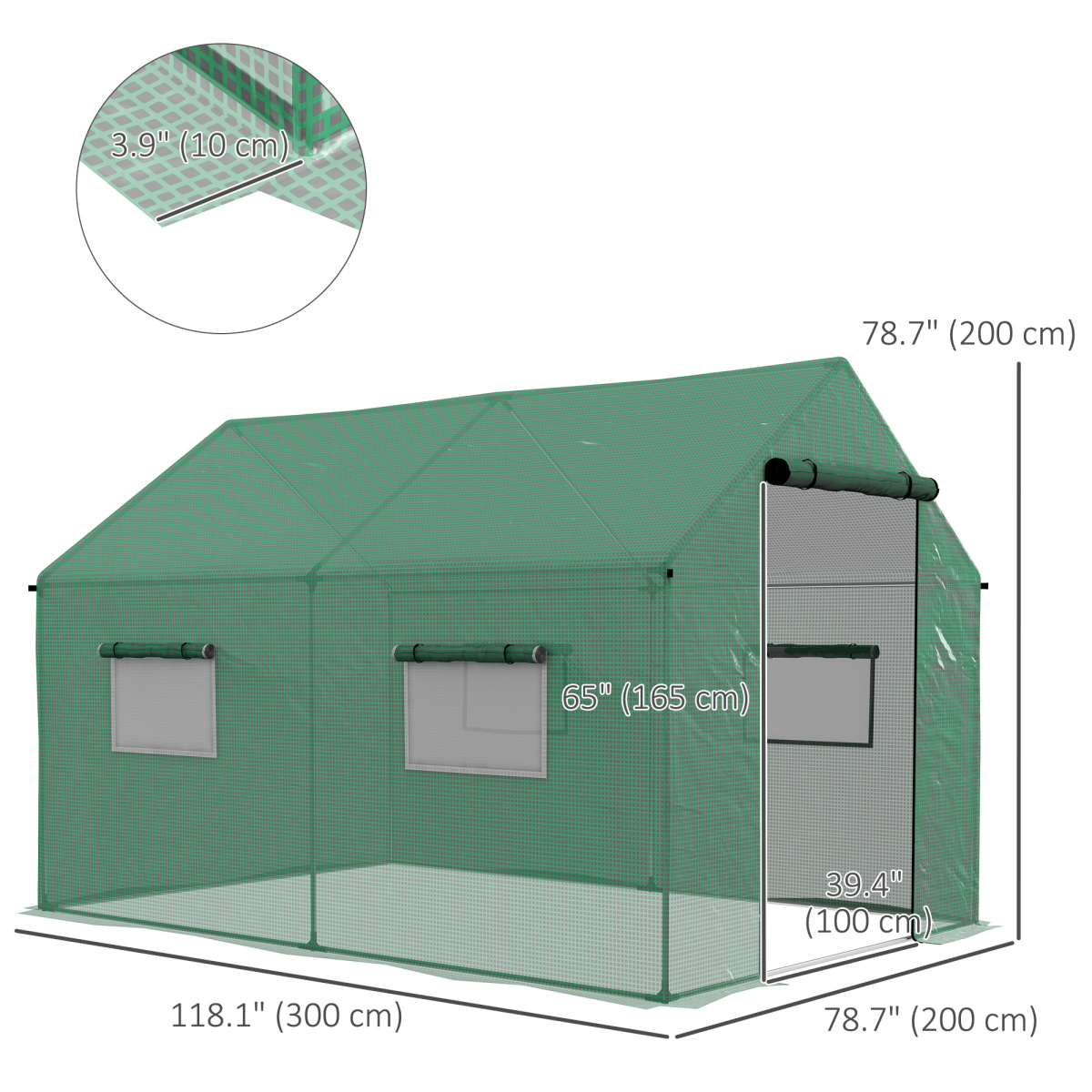 Compact Walk-In Greenhouse with UV Protection & Easy-Access Design