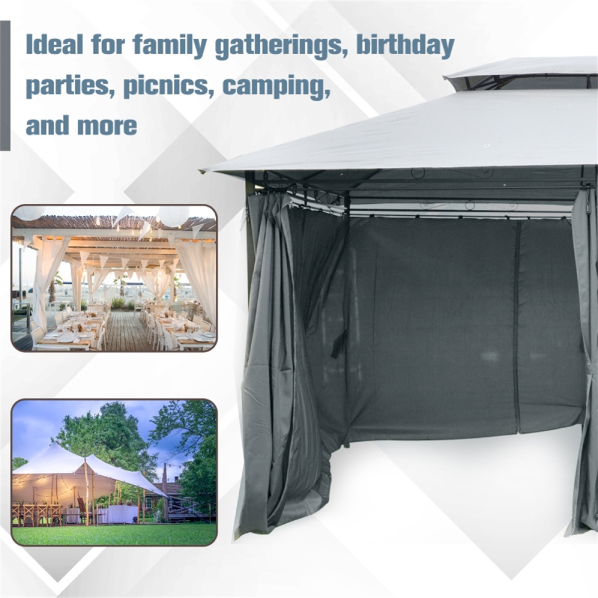 Spacious 2-Tier Patio Gazebo Shade & Style for Backyard Gatherings