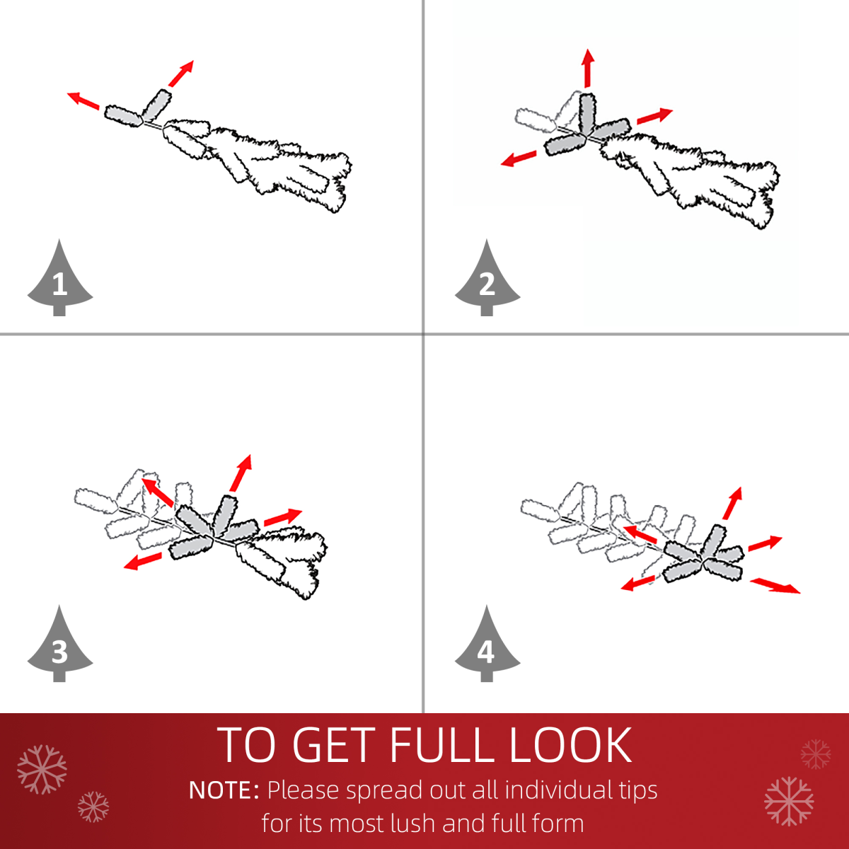 5ft Snow White Artificial Christmas Tree with Metal Stand & Decor Pack