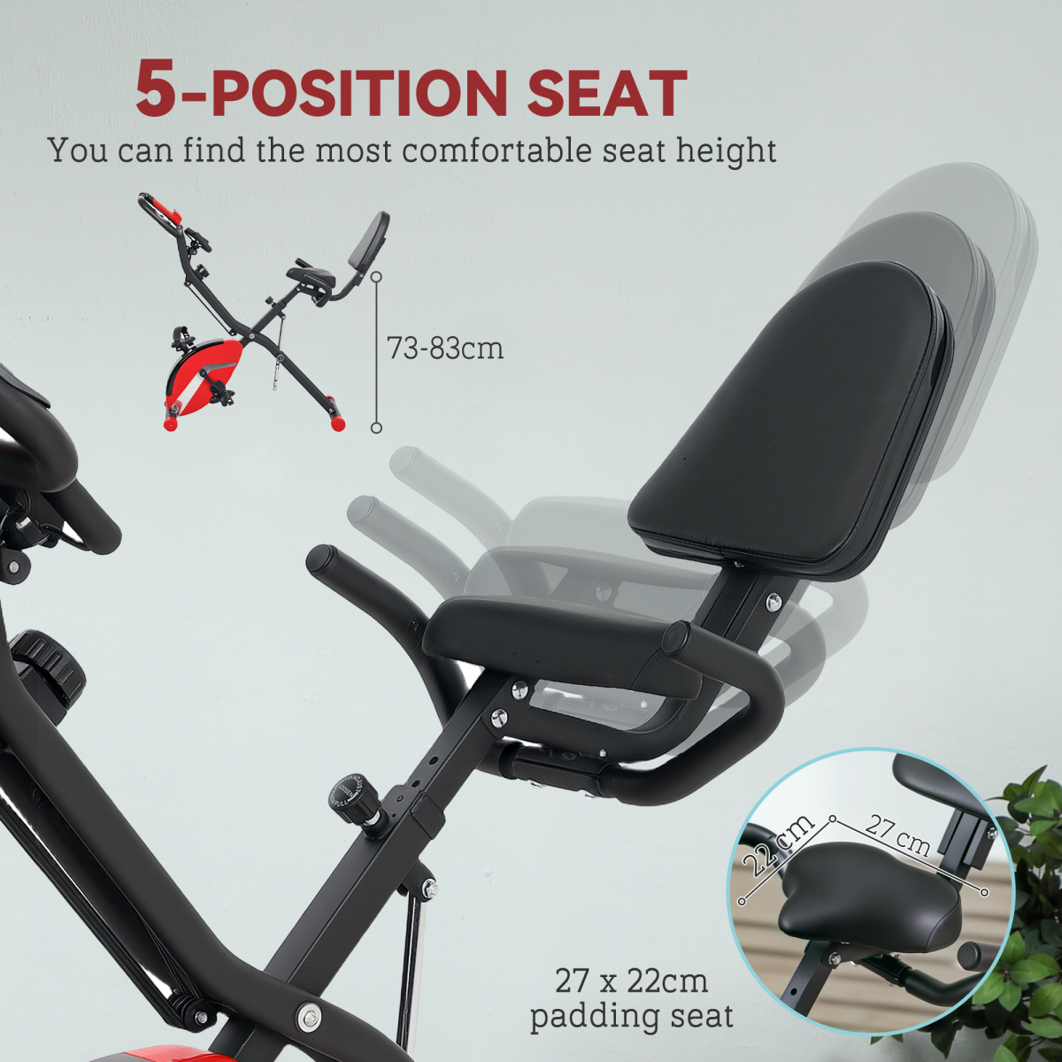 Transform Your Fitness: SPORTNOW Folding Exercise Bike with Arm Bands, Red