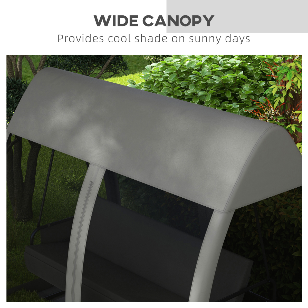 3-Seater Garden Swing Chair with Canopy, Lounger & Storage