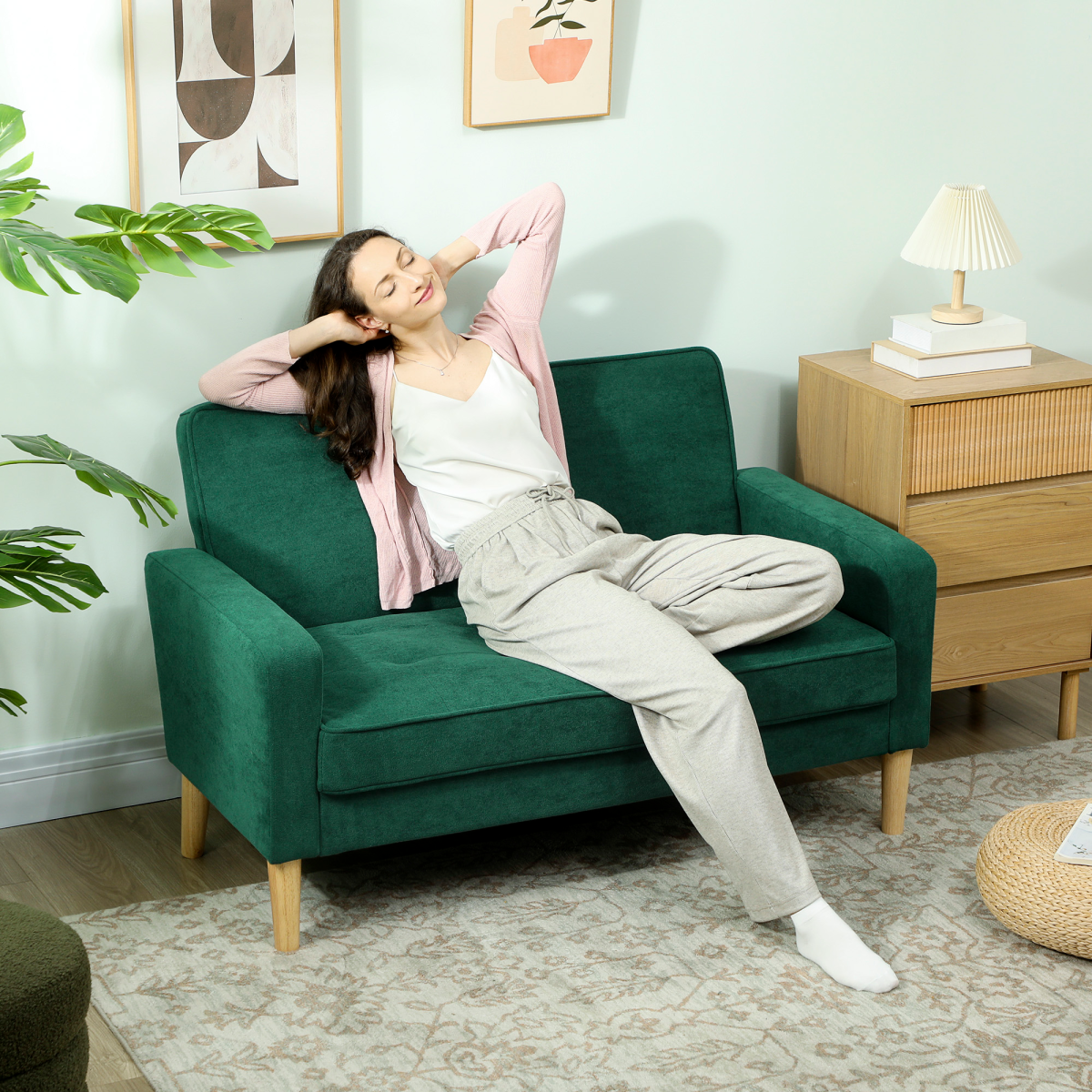 Chic Velvet 2-Seater Sofa Chair – Stylish Comfort for Every Living Space