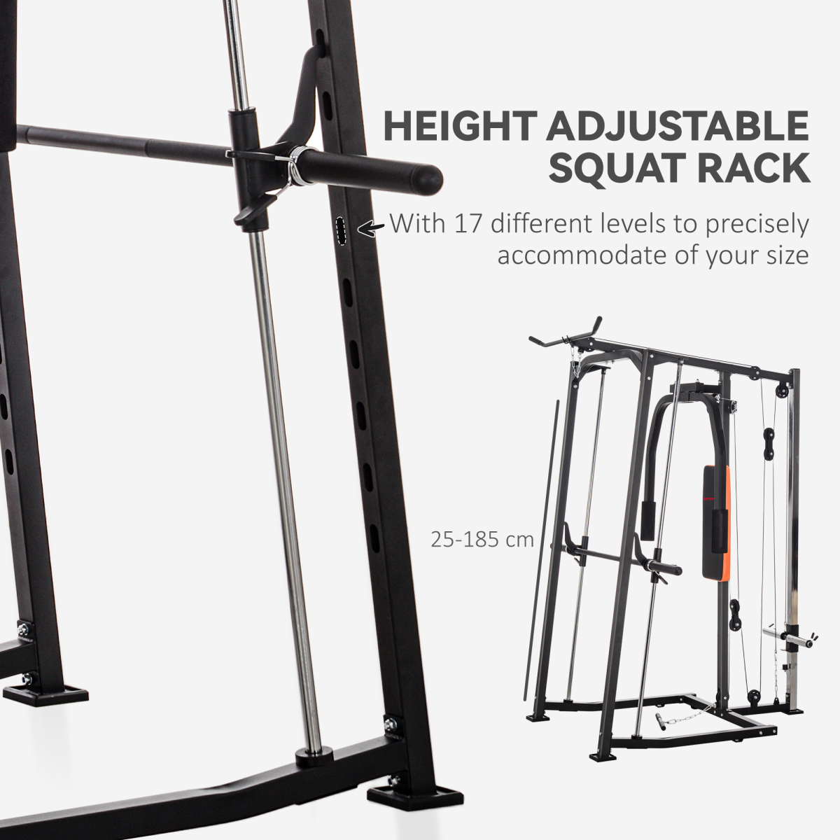 SPORTNOW Ultimate 3-in-1 Home Gym: Smith Machine, Power Cage & Cable System