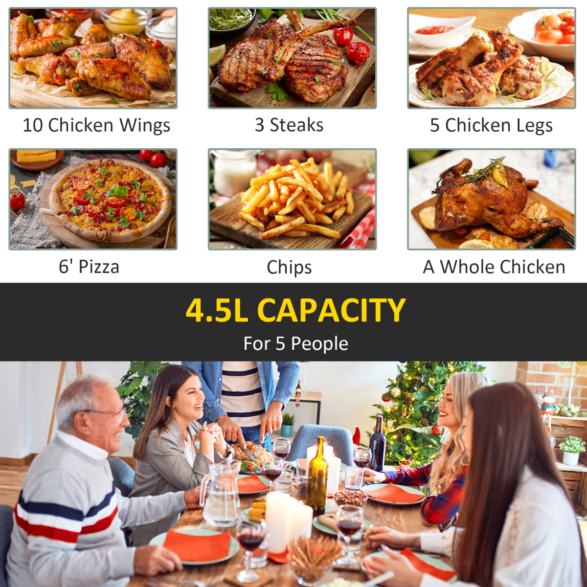 1500W 4.5L Air Fryer: Healthy Cooking Made Easy for the Whole Family