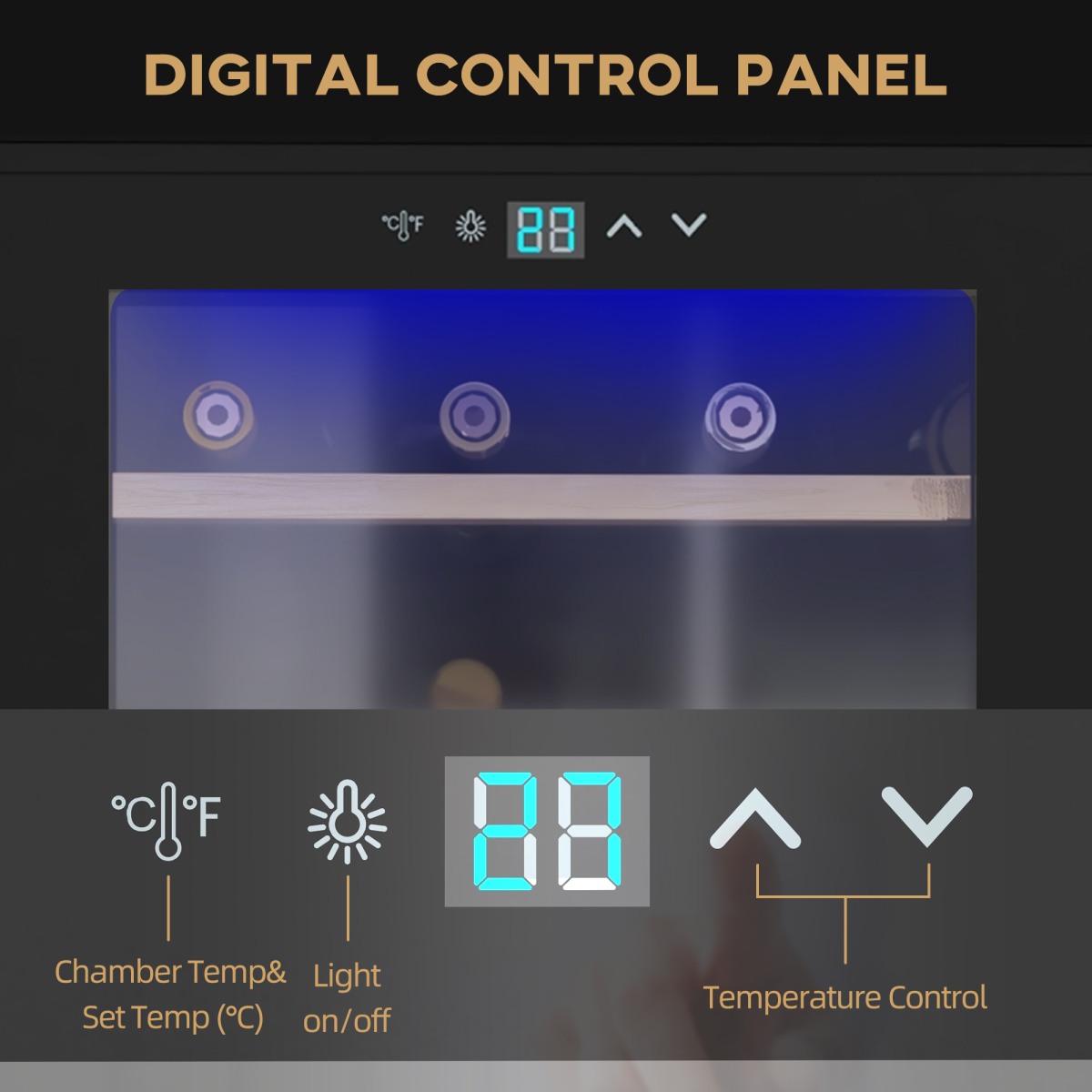 24-Bottle Wine Cooler with Glass Door & Digital Touch Control – Perfect Chill!