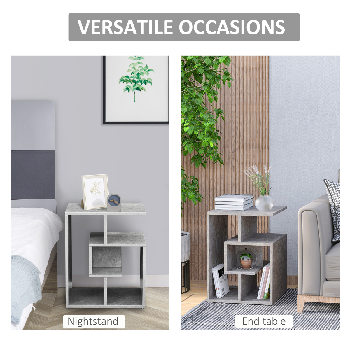 Funky 3-Tier Side Table with Open Shelves for Stylish Storage & Display