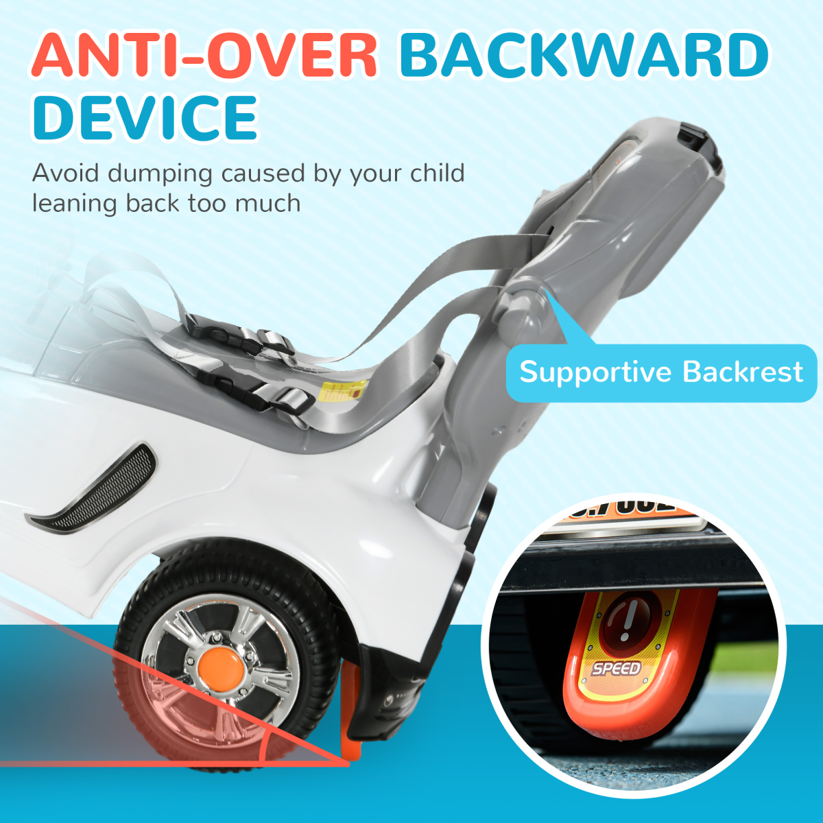 AIYAPLAY 3-in-1 Ride-On Push Car: Cartoon Robot with Light-Up Eyes