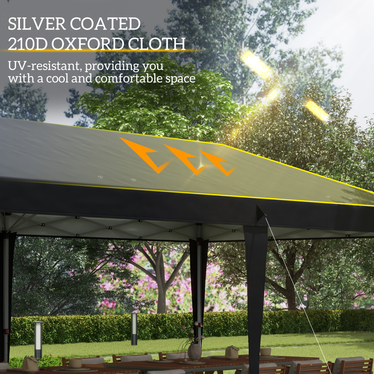 3x6m Pop-Up Gazebo with Adjustable Steel Frame, Heavy-Duty Canopy