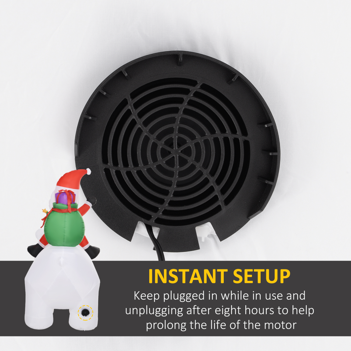 6.6ft Outdoor Christmas Inflatable: Santa Riding Polar Bear