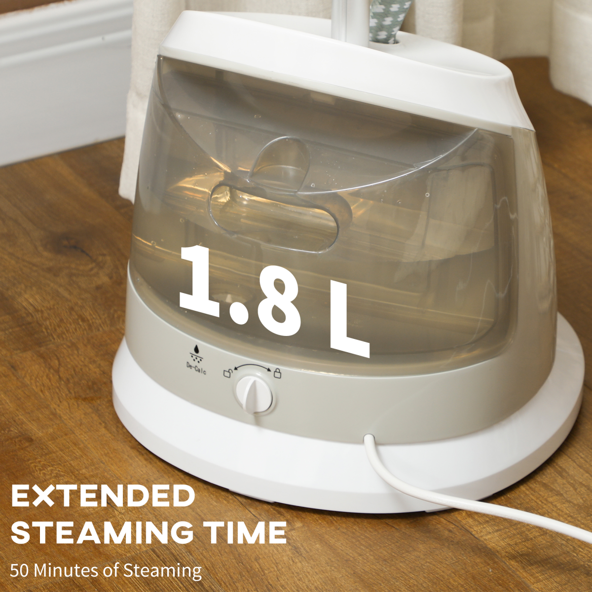 1800W Powerful Garment Steamer - Fast Wrinkle Remover, 1.8L Tank