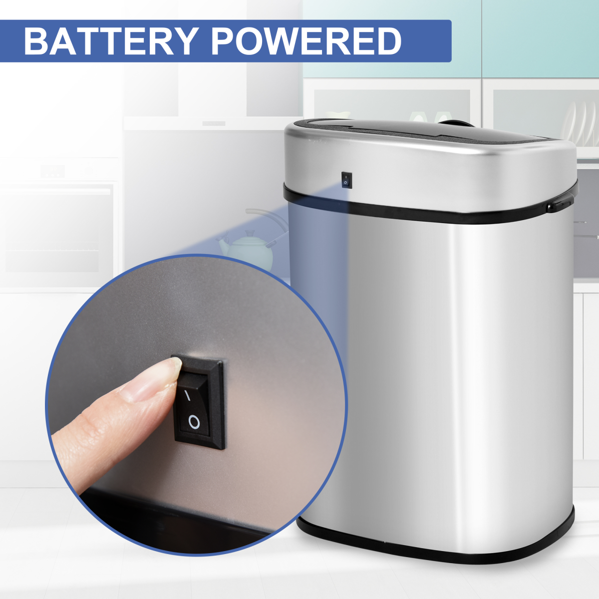 SmartTouch 48L Touchless Sensor Trash Can - Stainless Steel