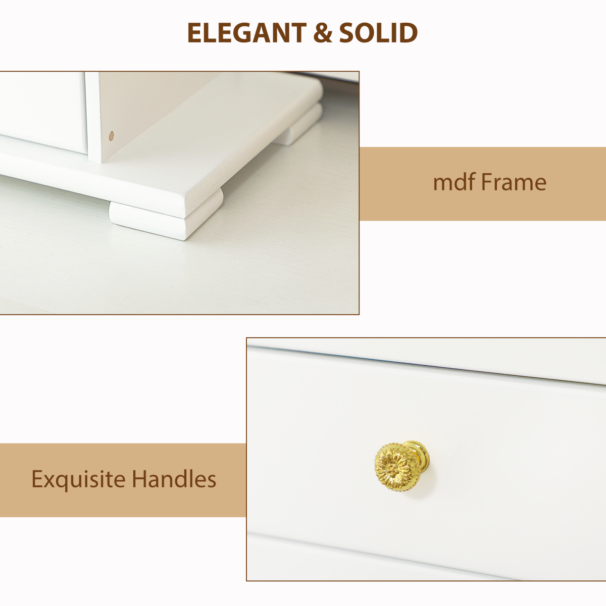 Elegant 4-Tier Jewellery Box with Mirror & Dual Drawers - White Beauty