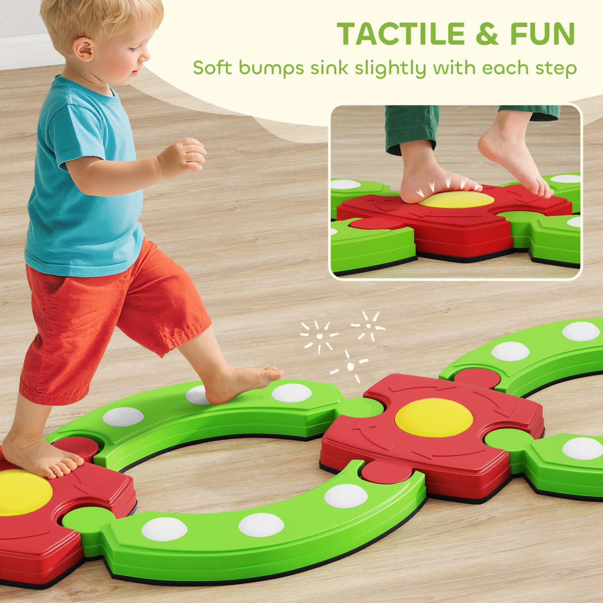 AIYAPLAY Stepping Stones Balance Beam for Kids - Indoor/Outdoor Sensory Toy