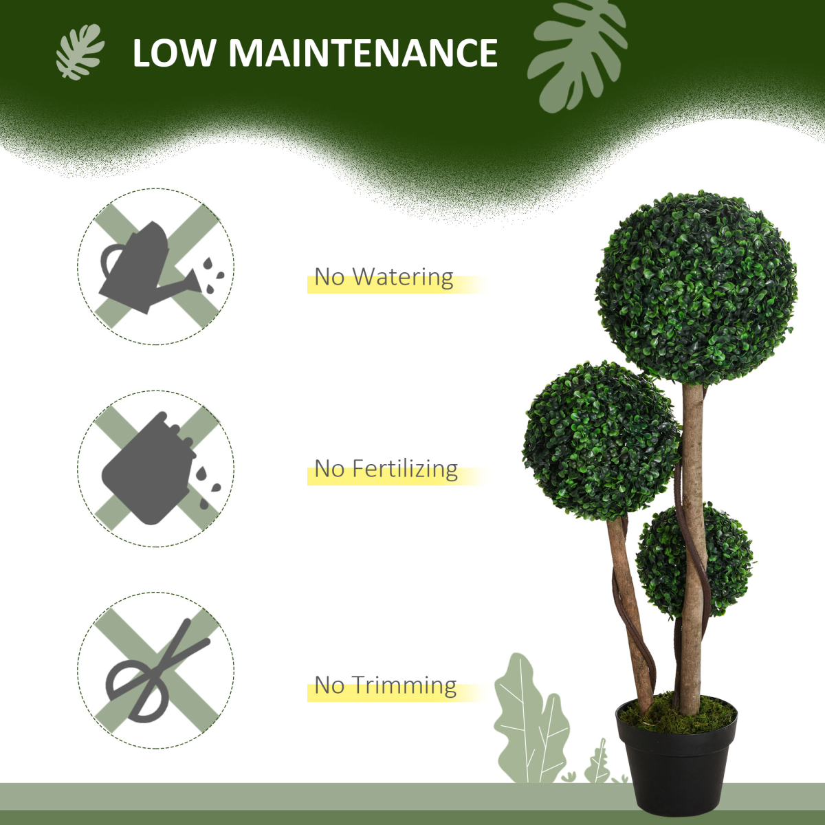 90cm Boxwood Ball Topiary Tree - Indoor/Outdoor Faux Plant