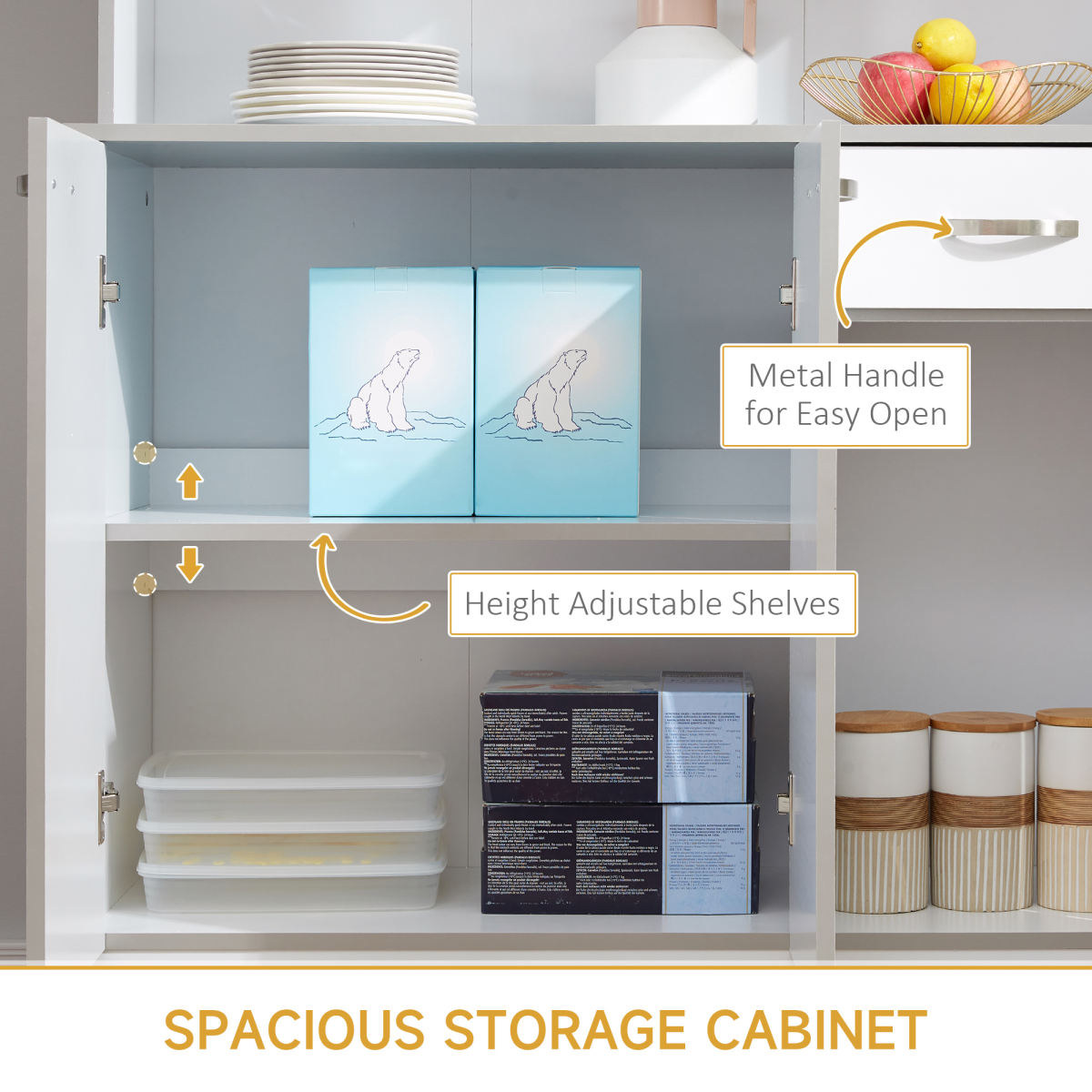 Modern Freestanding Kitchen Cupboard - Versatile Storage & Style