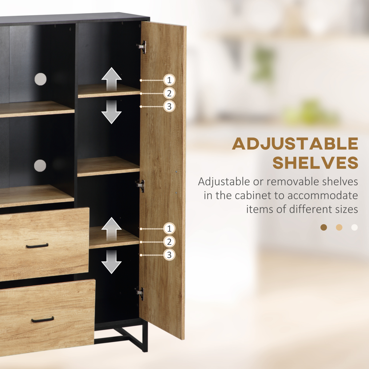 Stylish 160cm Kitchen Cupboard & Microwave Stand with Smart Storage Solutions