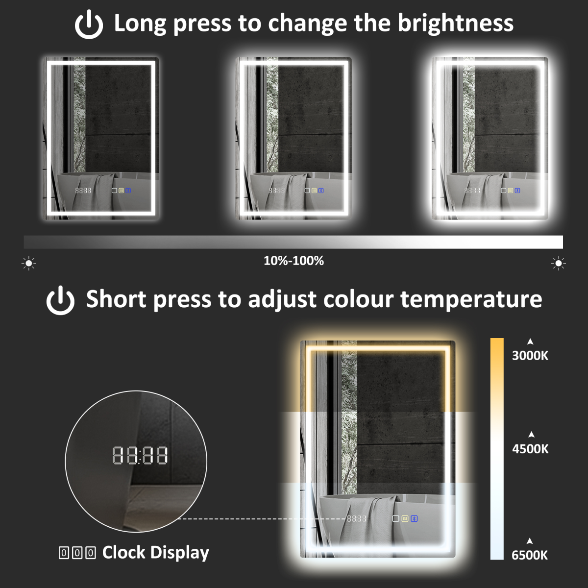 Smart Bluetooth Bathroom Mirror: Illuminating & Music-Ready with LED Touch Control