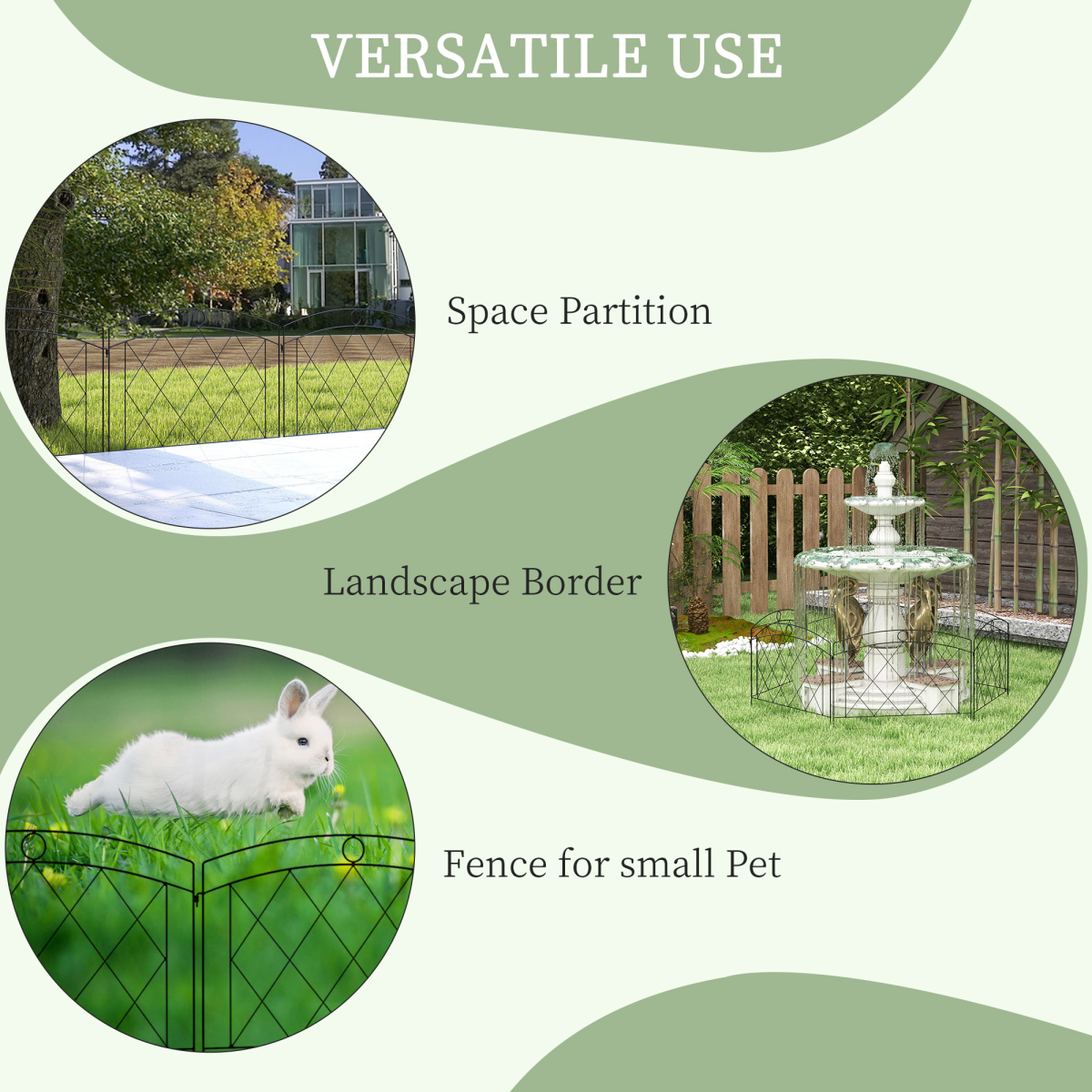 6-Piece Garden Fencing: 24in x 12ft Metal Border Edging
