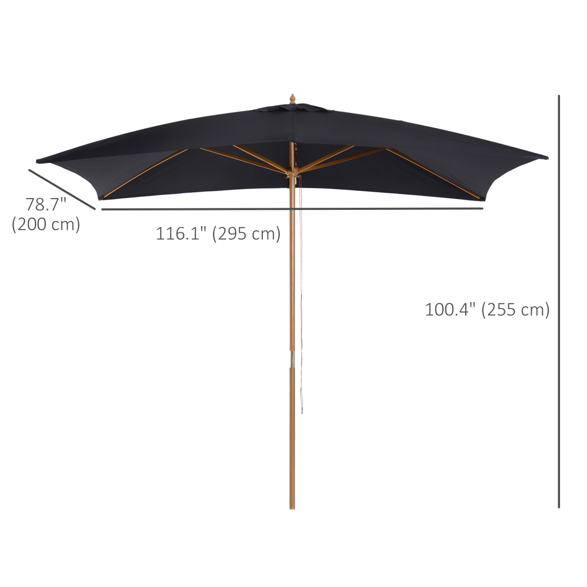 Versatile 7' x 10' Wall-Mounted Umbrella – Stylish Sun & Rain Shelter
