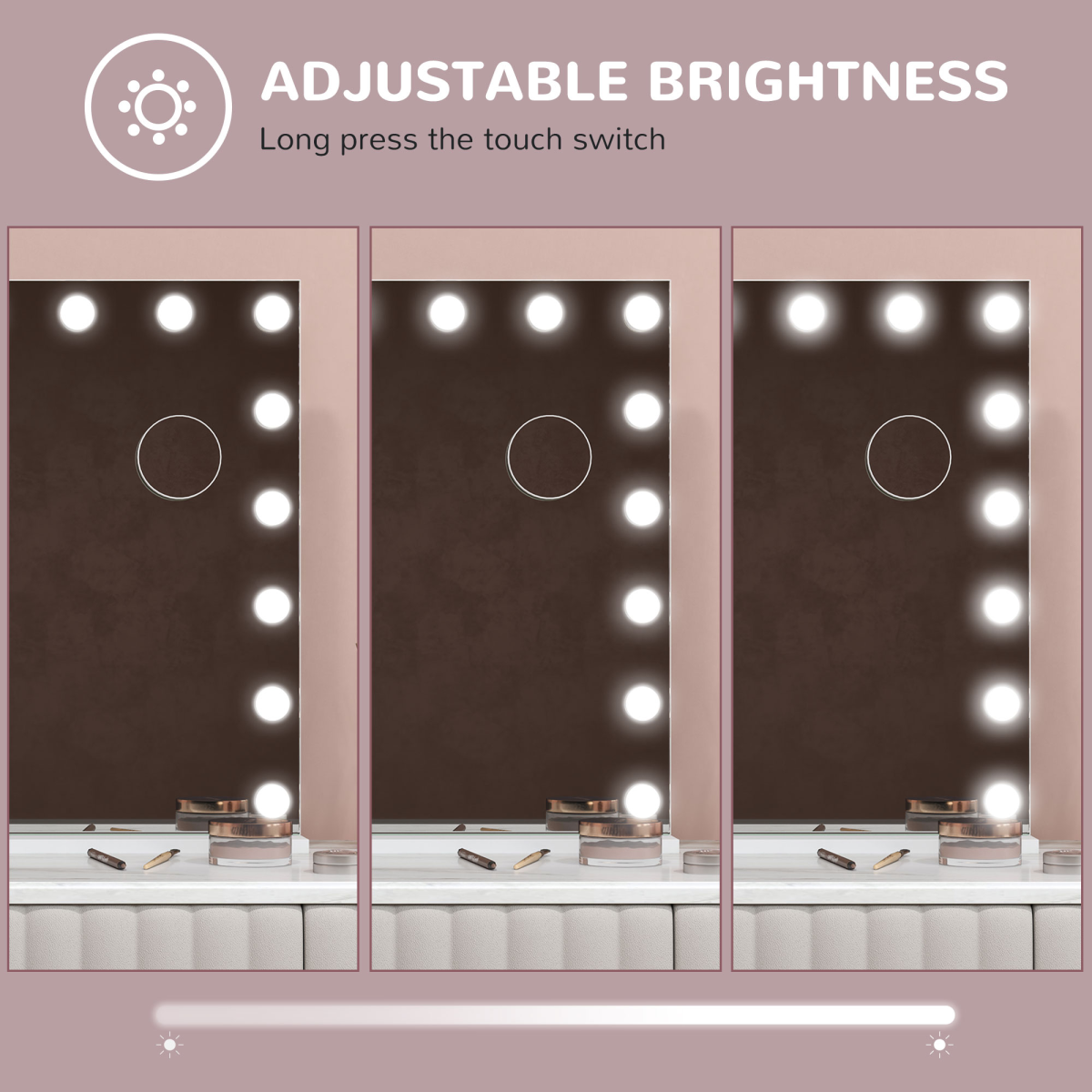 RadiantGlow LED Vanity Mirror: 10X Magnification, USB Port & 3 Lighting Modes