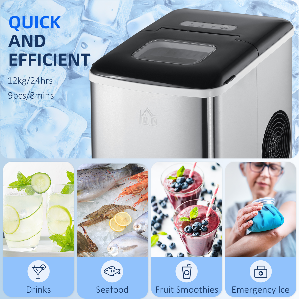 Instant Chill: Portable Countertop Ice Maker - Fresh Ice Anytime!