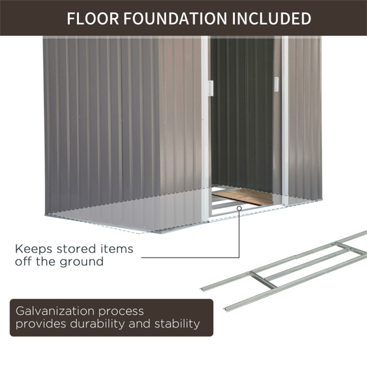 7' x 4' Steel Garden Storage Shed - Durable, Spacious & Weather-Resistant