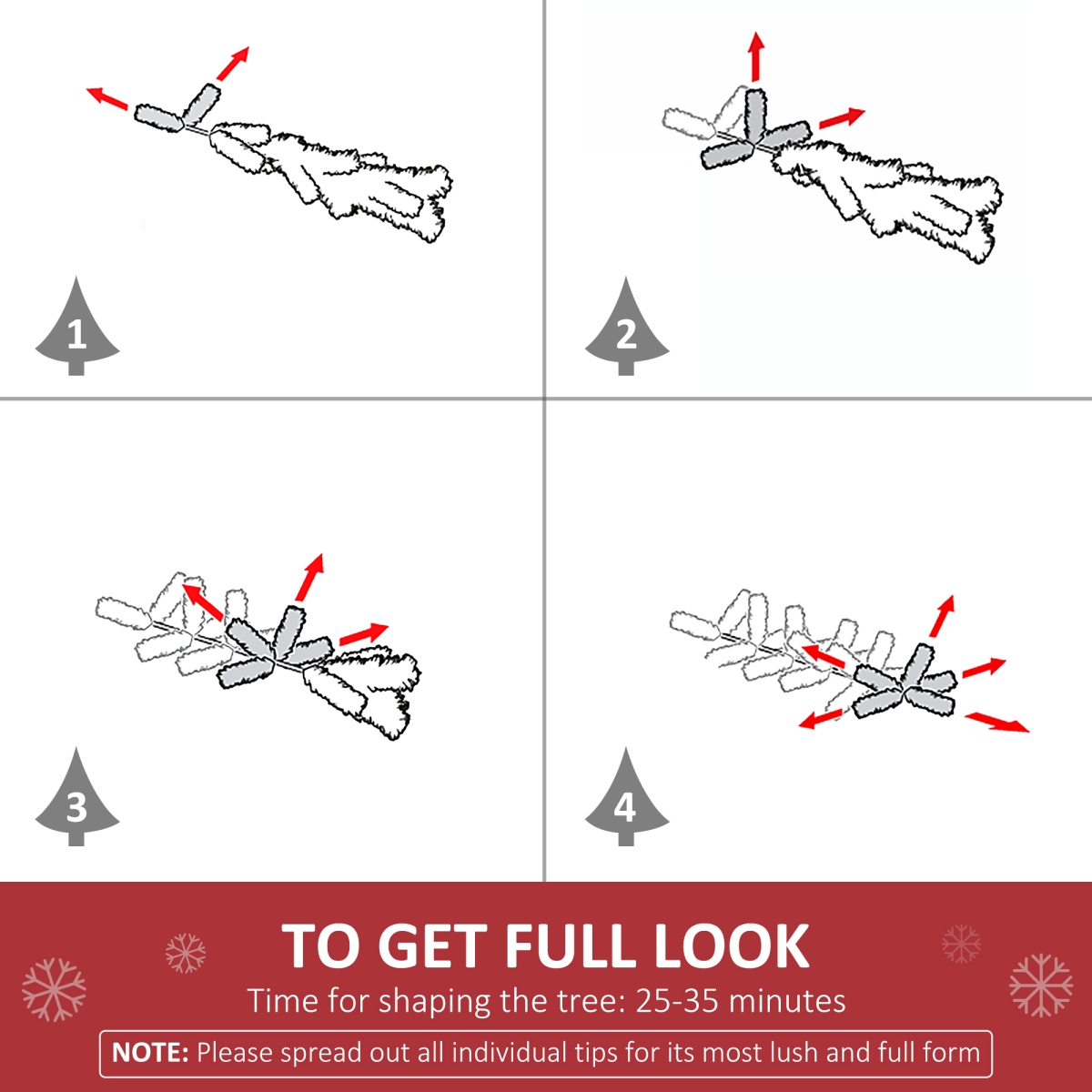 4ft Warm White LED Christmas Tree with 8 Pre-set Patterns, Green