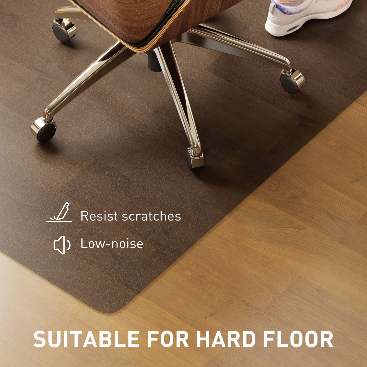 Shield & Glide: Non-Slip Frosted Chair Mat for Hard Floors - Black