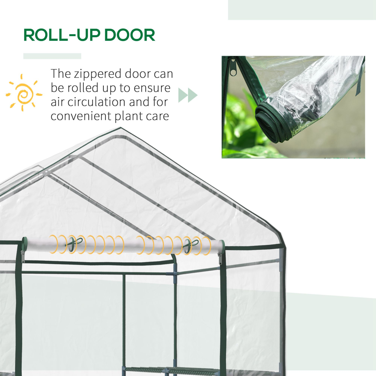 Steel-Frame Greenhouse with 2 Shelves - Durable Garden Grow House