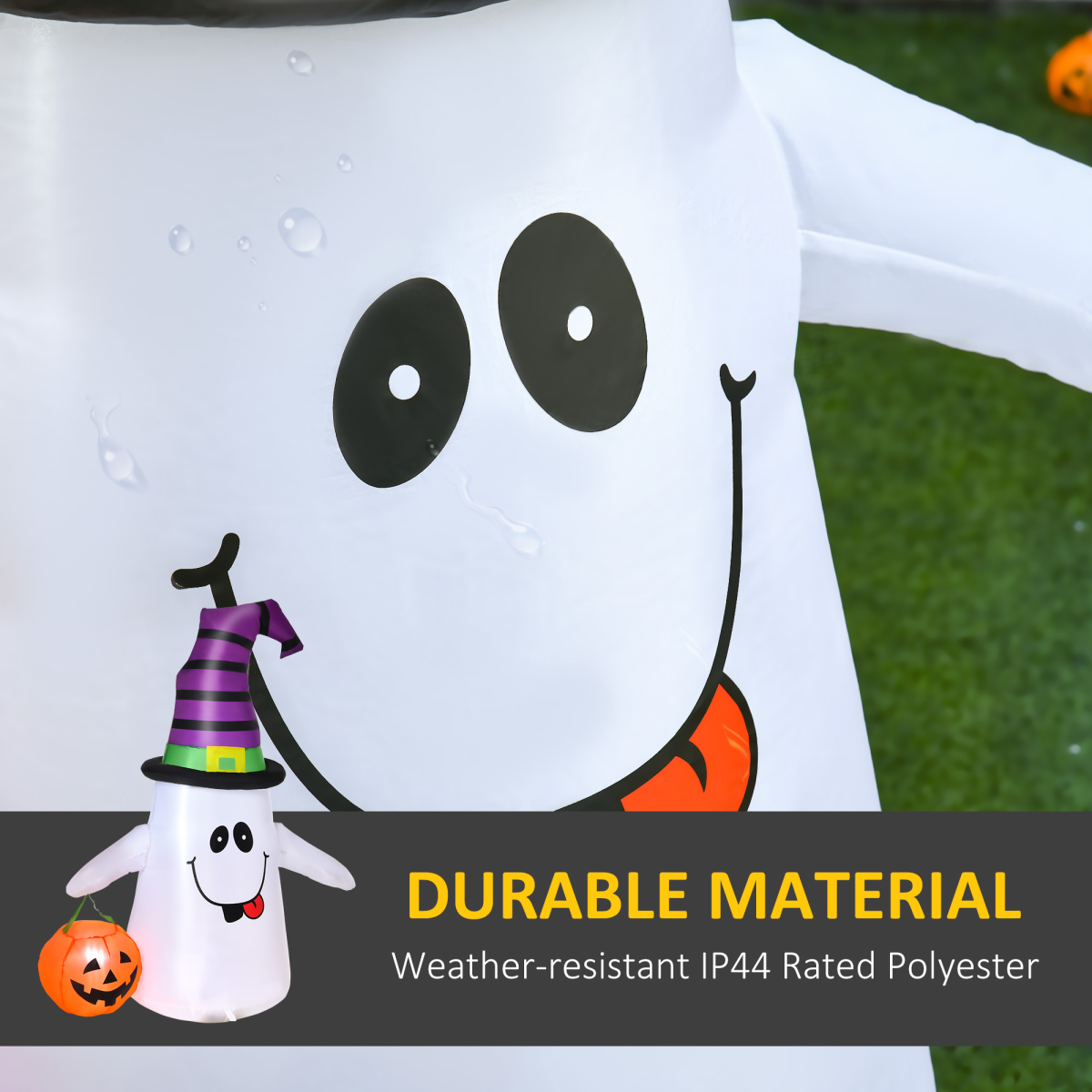 1.2m Witch Ghost Halloween Inflatable LED Pumpkin Lantern