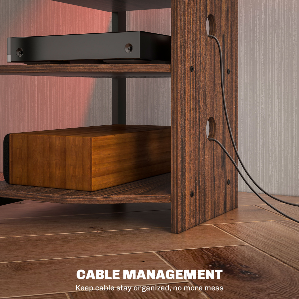 4-Tier TV Stand with LED Lights - Stylish Storage for TVs Up to 29”