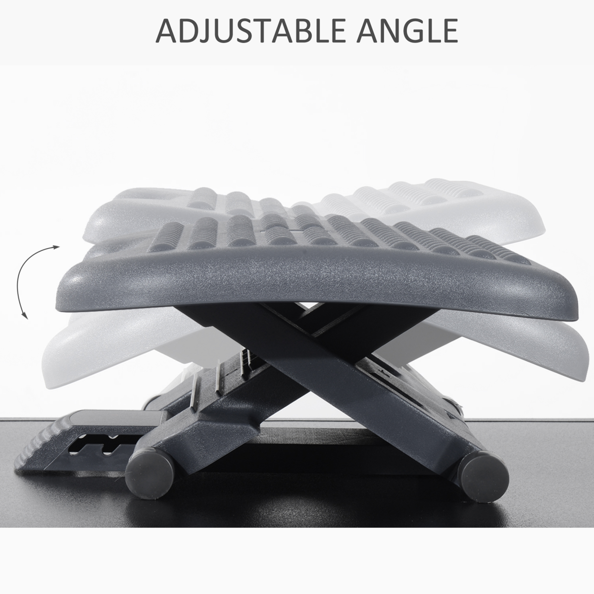 3-Position Tilting Foot Rest with Adjustable Massage for Home & Office - Black
