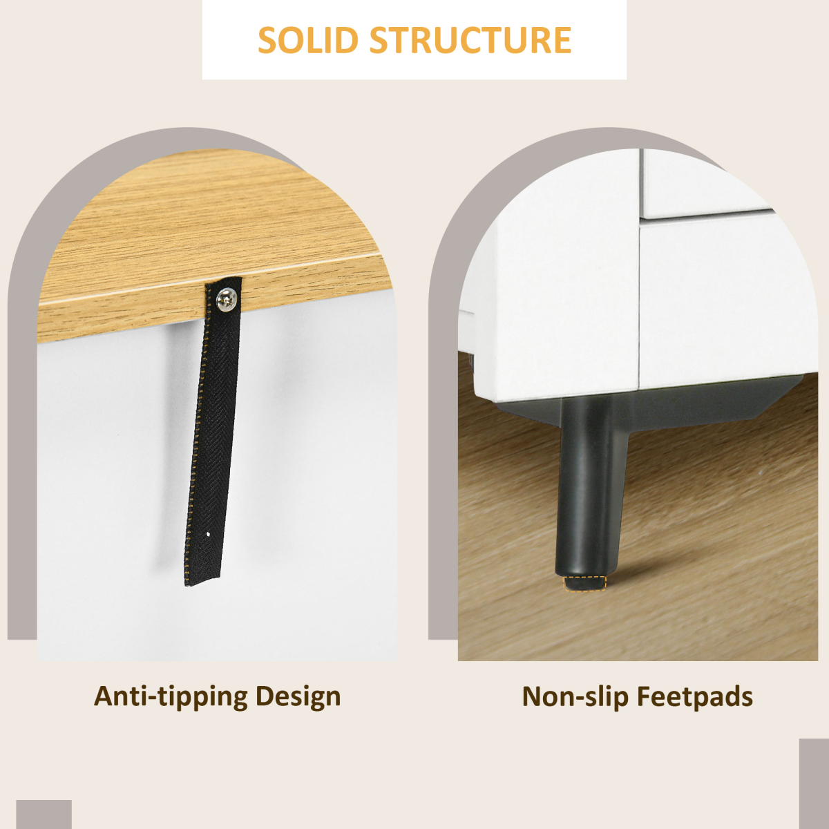 Elegant Freestanding Kitchen Sideboard with Drawers & Soft-Close Doors