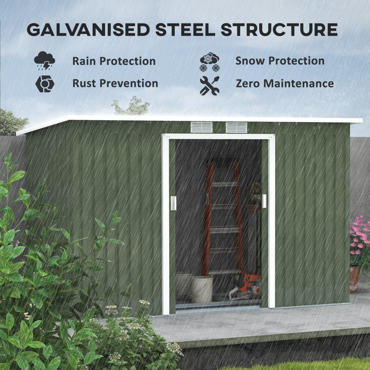 Garden Shed Pro: Weatherproof Storage & Cozy Studio Space