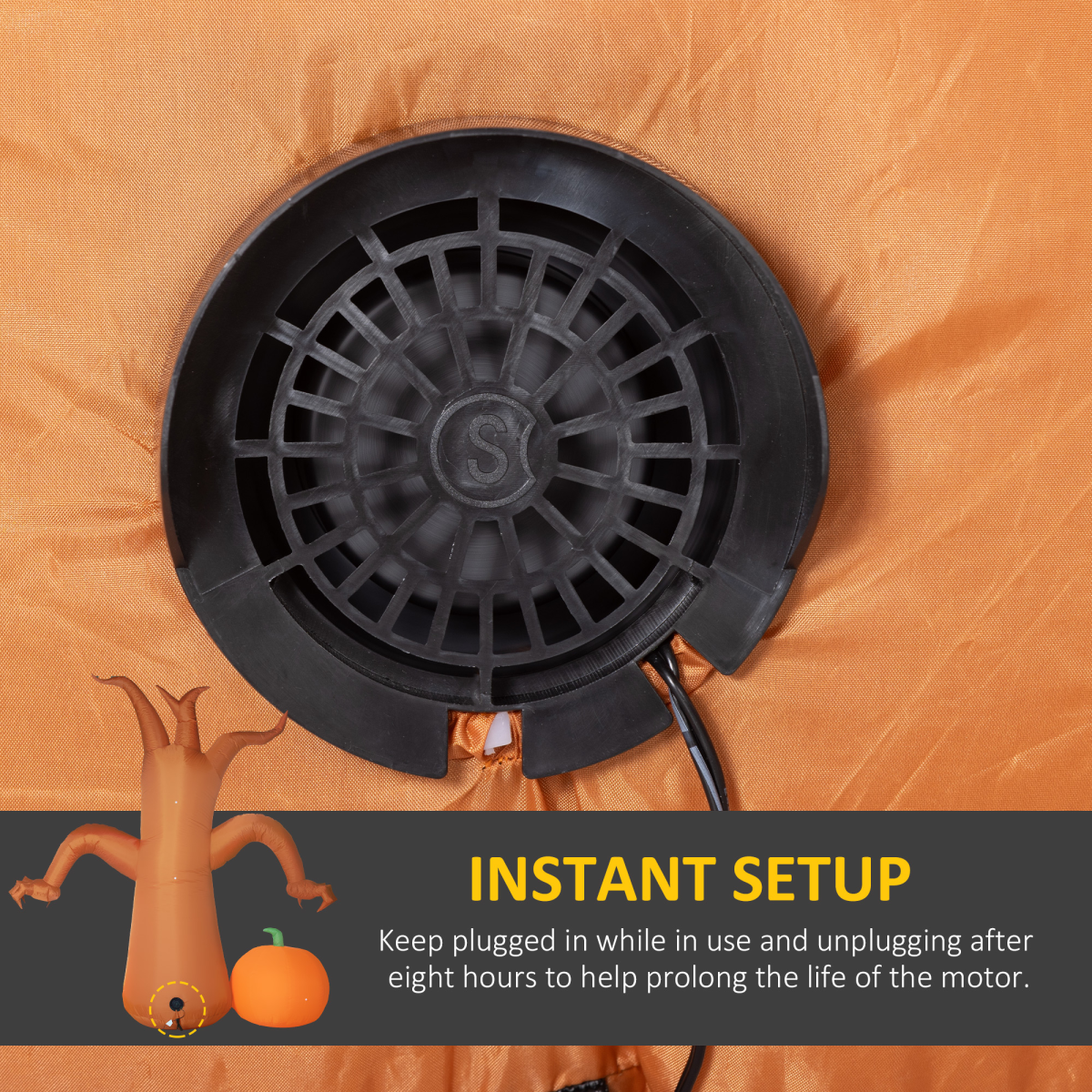 7.9ft Inflatable Halloween Ghost Tree with Pumpkins, Ghosts & Tombstone