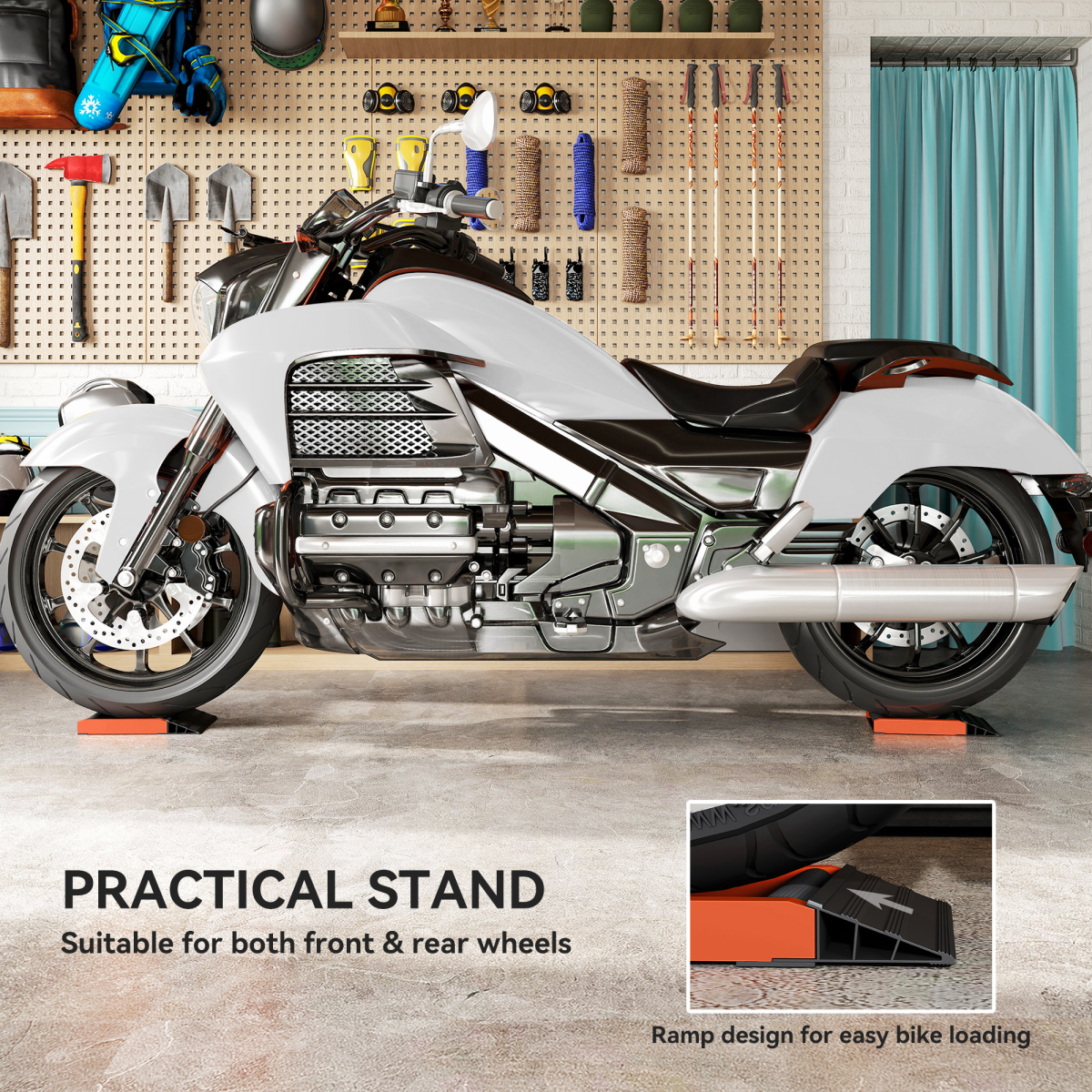 Motorcycle Wheel Roller Stand - Effortless Tyre & Chain Care!
