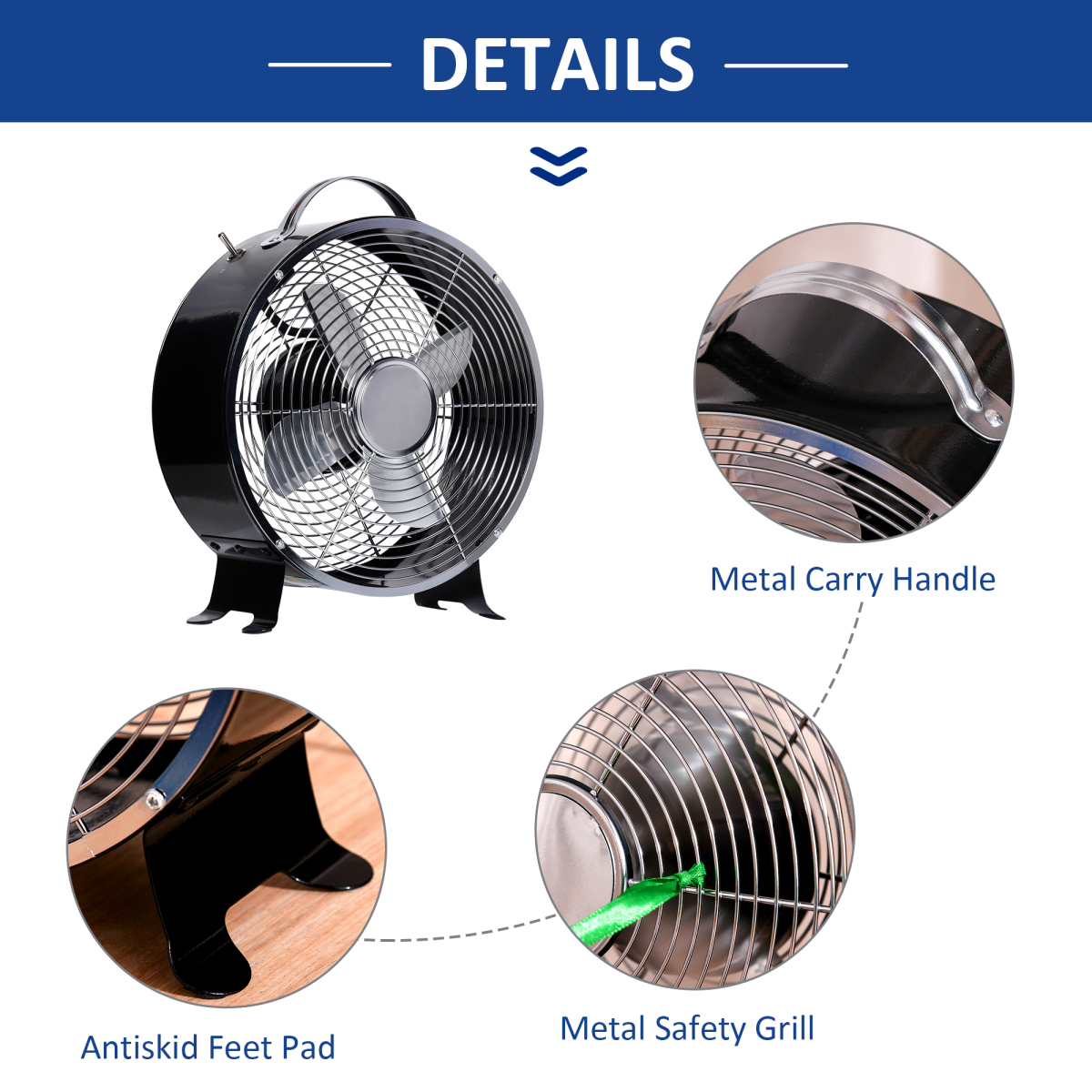 Premium 26cm 2-Speed Electric Fan with Safety Grill & Stable Anti-Slip Feet
