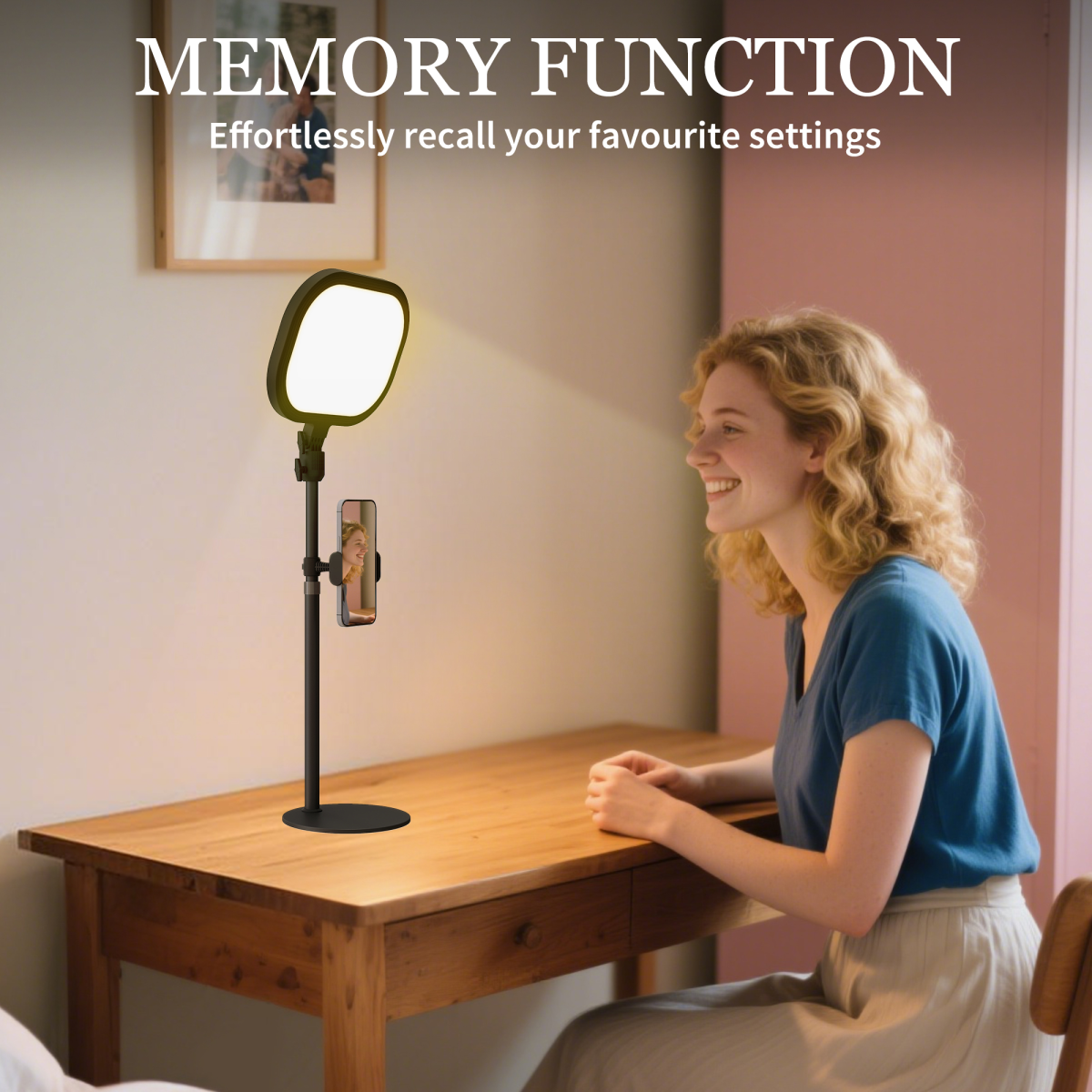 Versatile Bedside Lamp: 5 Colors, 10 Brightness, Phone Holder, Black