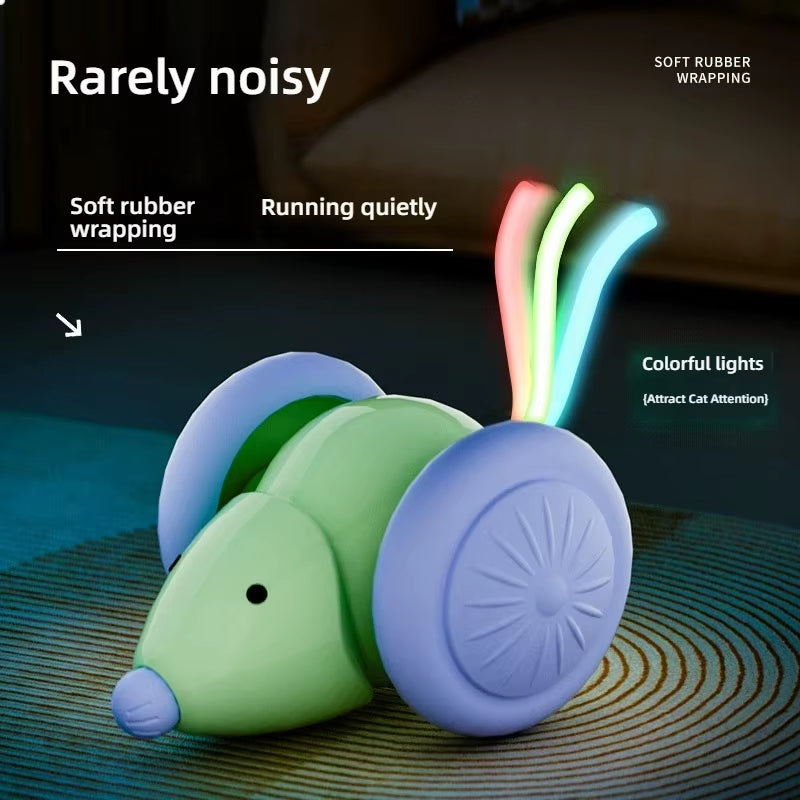 Interactive Electric Mouse Car for Cats - Silent Automatic Teaser with Smart Obstacle Avoidance
