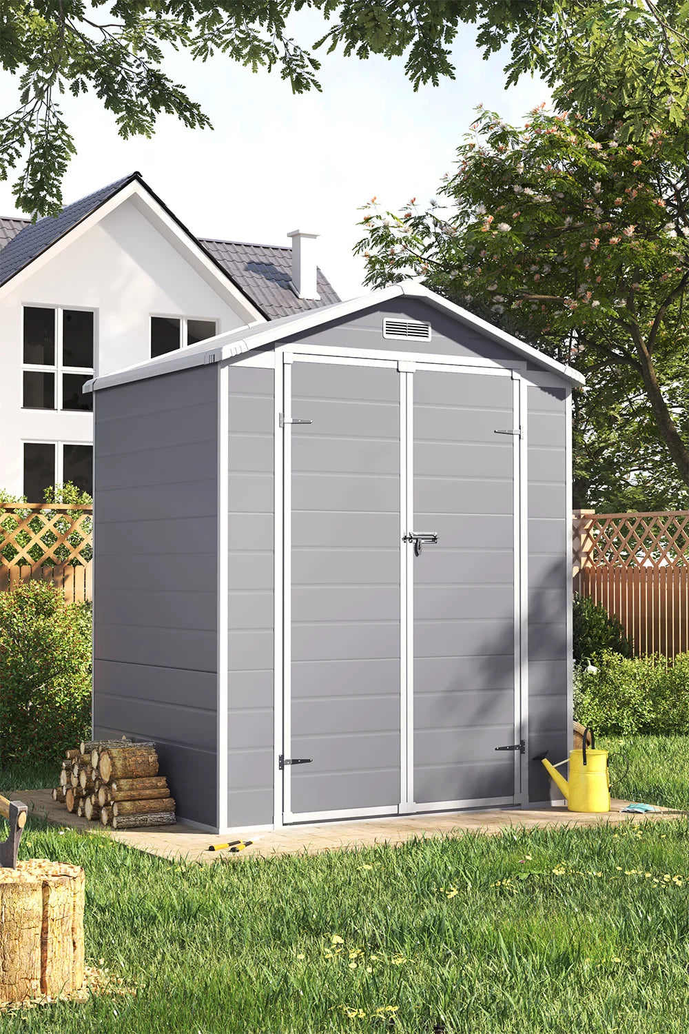 Spacious 6x4 FT Resin Outdoor Storage Shed - Perfect for Patio Furniture & Equipment!