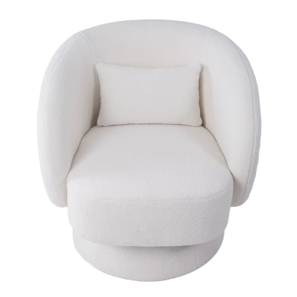 Upholstered Swivel Chair with Pillow for Bedroom Living Room and Makeup Room