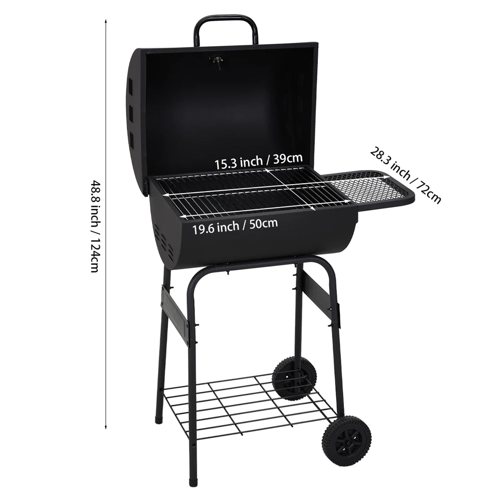 Ultimate Portable Charcoal BBQ Grill - Lid & Wind-Resistant Design for Perfect Outdoor Cooking
