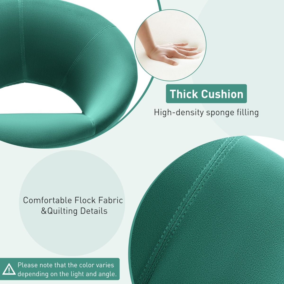 360° Swivel Velvet Accent Chair for Living Room, Bedroom and Office