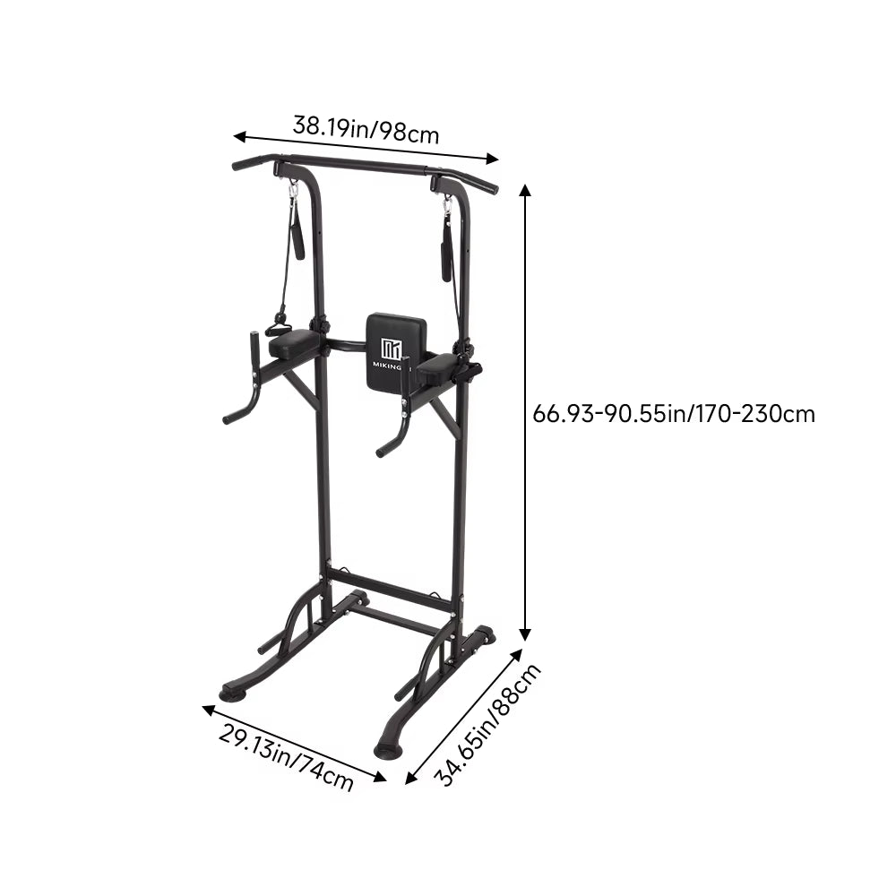 Multi-Functional Adjustable Height Power Tower Dip Station Pull up Bar