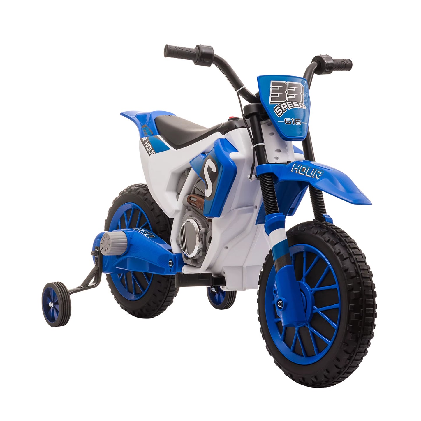 12V Kids Electric Motorbike Ride-On Motorcycle W/ Training Wheels