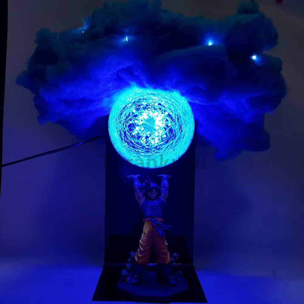 Dragon Ball Anime Son Goku Spirit Bomb with Cloud Lamp Led Bulb Action Figures Model Figurine Figure & Base & Lamp DIY Toys