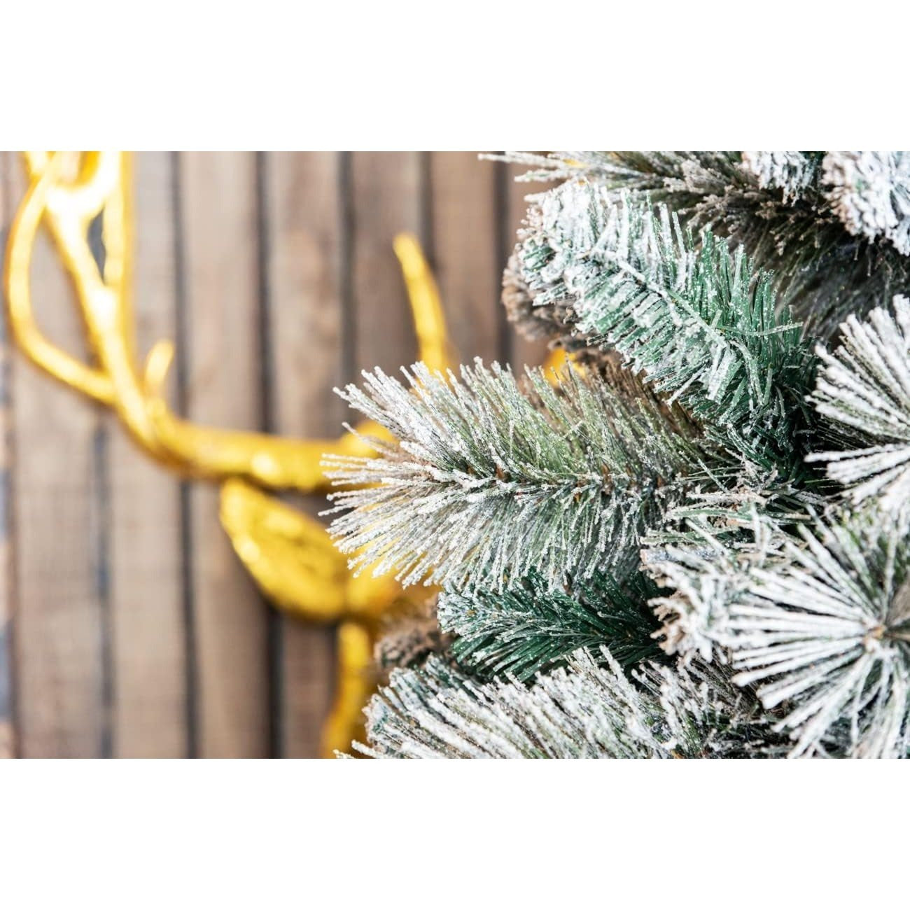 4FT-8FT Christmas Tree Green Artificial Plain Frosted Snowy Boulder Pine Helsinki Fir Tips Bushy Holiday Elegant Home Xmas Festive Decorations