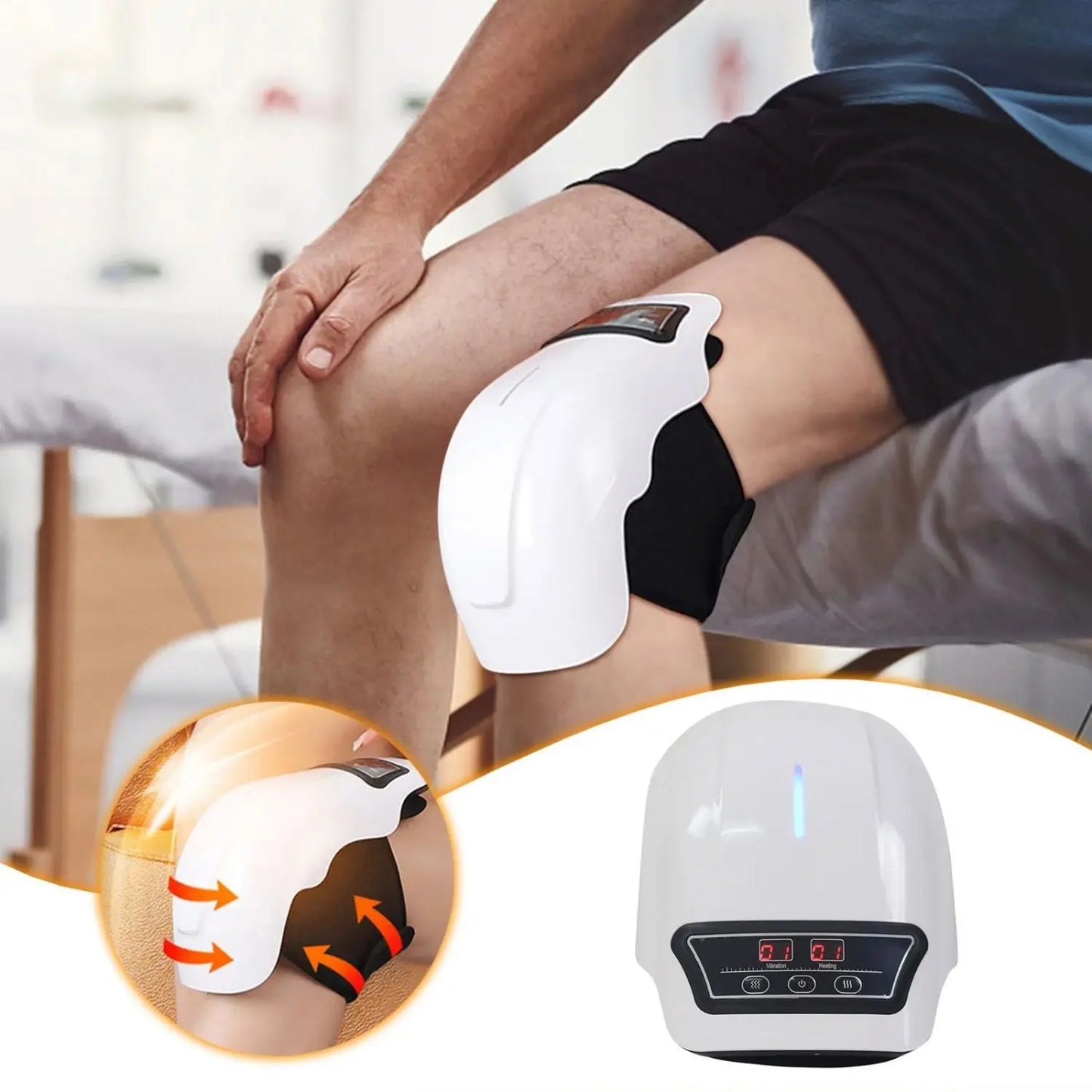 Ultimate Wireless Knee Massager: Soothing Vibration & Constant Temperature Hot Compress for Pain Relief