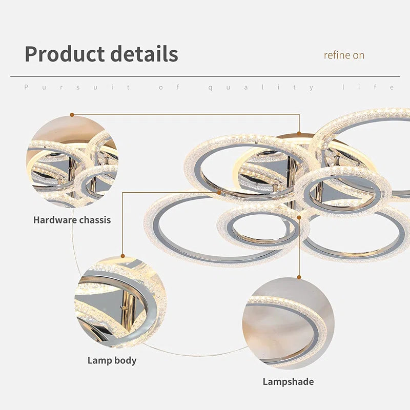 Elora 6-Light 80Cm Acrylic LED Flush Mount