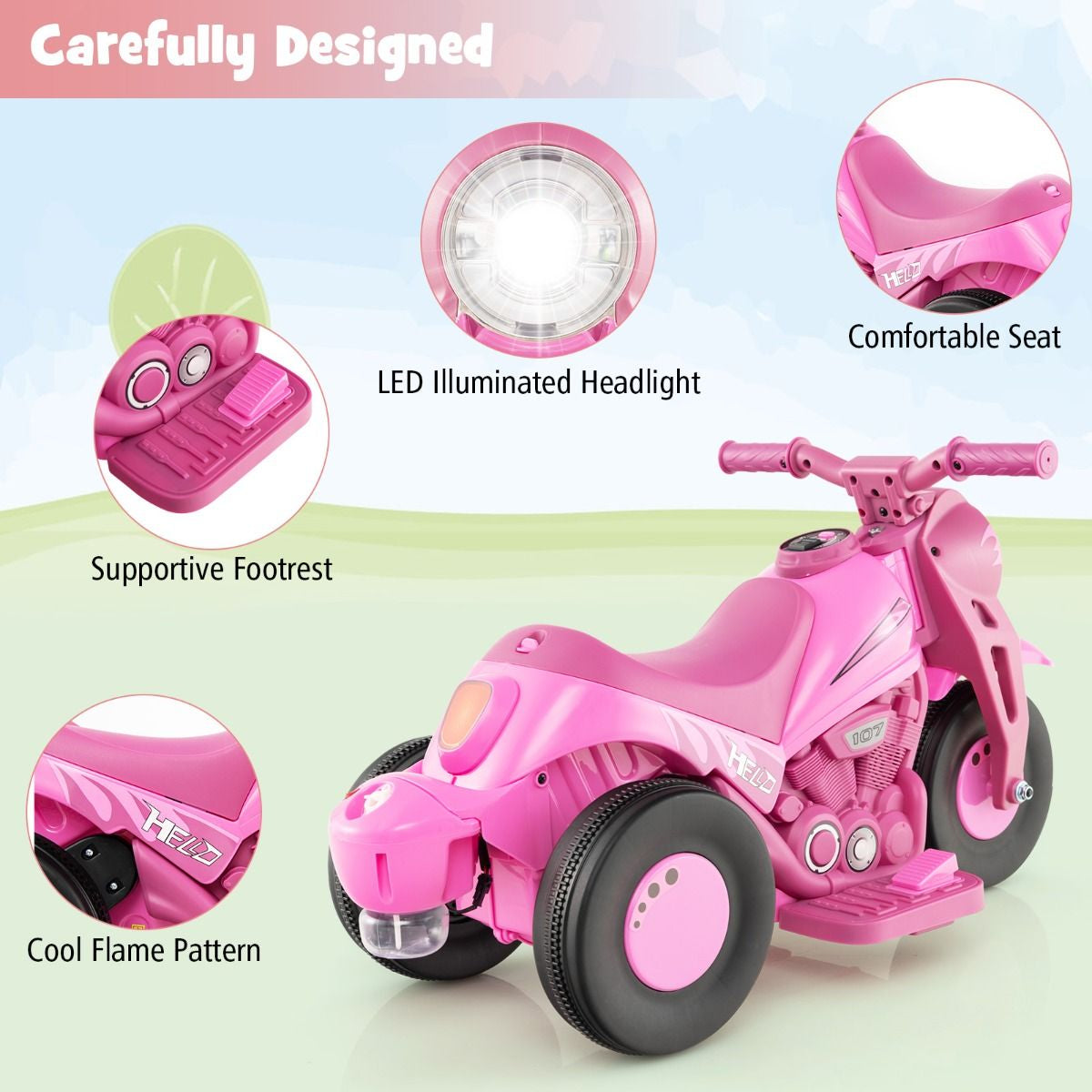 6V Electric Kid Ride on Motorcycle with Bubble Maker